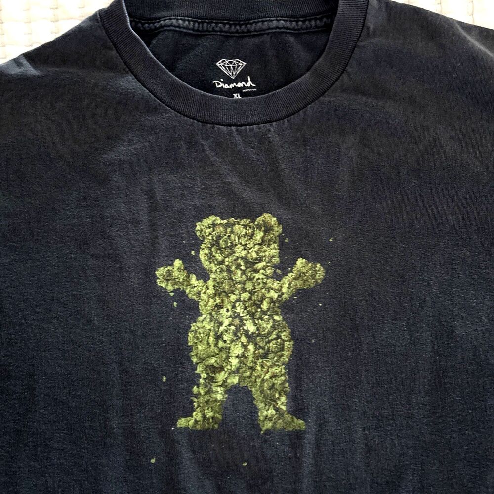 Diamond Supply Co. X Grizzly T-Shirt Size XL Bud Bear Skater Tee